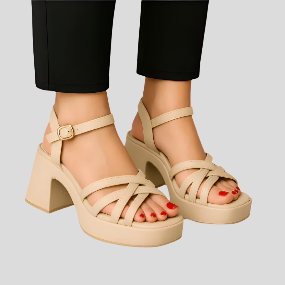 Naya – Sandale luxueuse et élégante avec talon sculpté et brides délicates