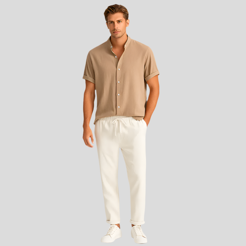 Duoc de lin and été Luca – Polo slim fit et pantalon sur mesure