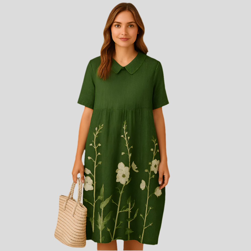Elena Bloom Robe Midi Décontractée – Robe légère à fleurs pour l'élégance estivale
