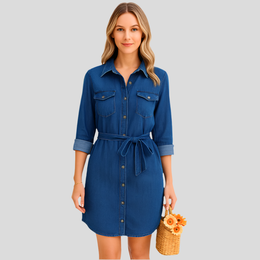 Amara - Robe en denim raffiné pour une beauté intemporelle