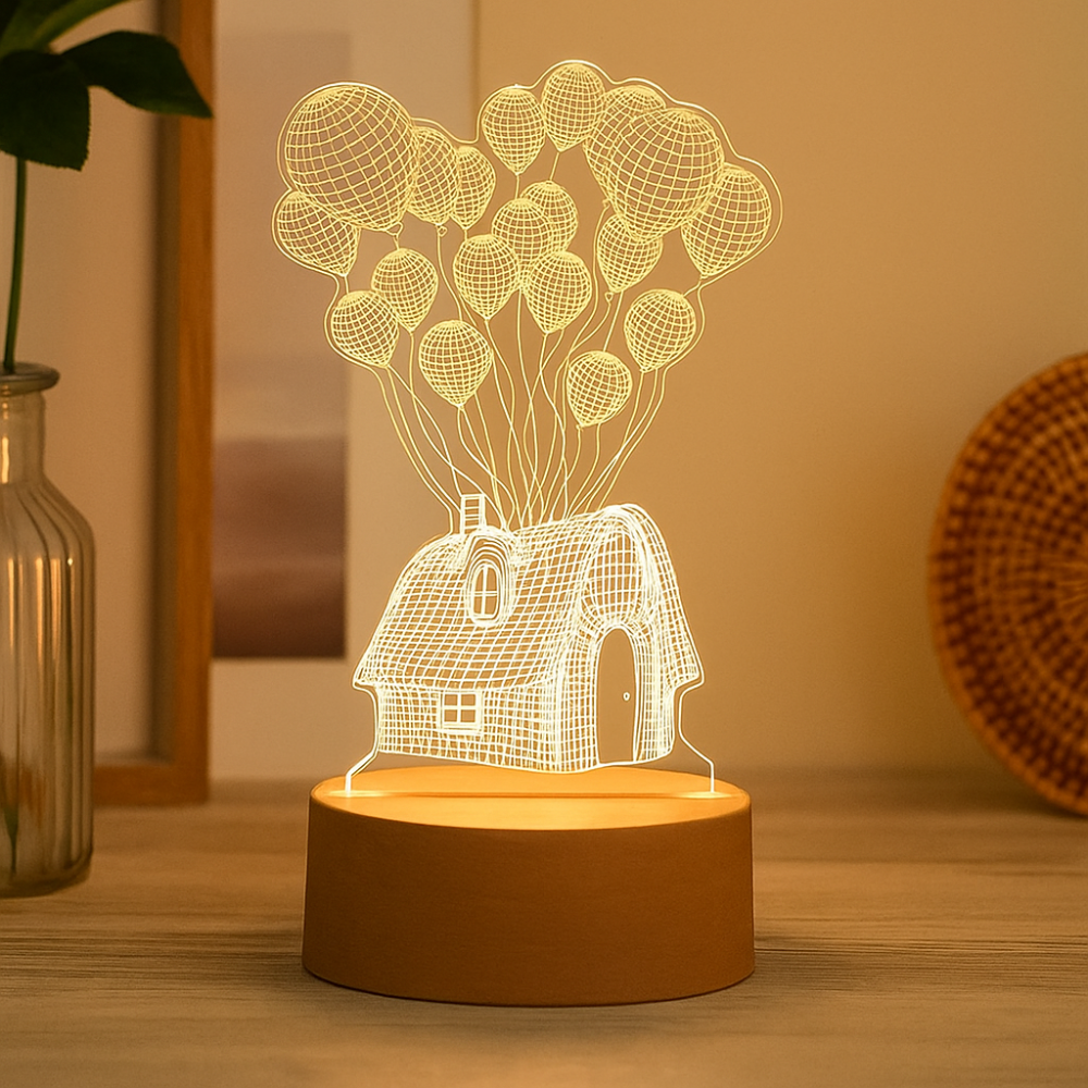 SkyGlow Ballonhuis 3D Lampe LED Lampe de Nuit USB pour l'ambiance