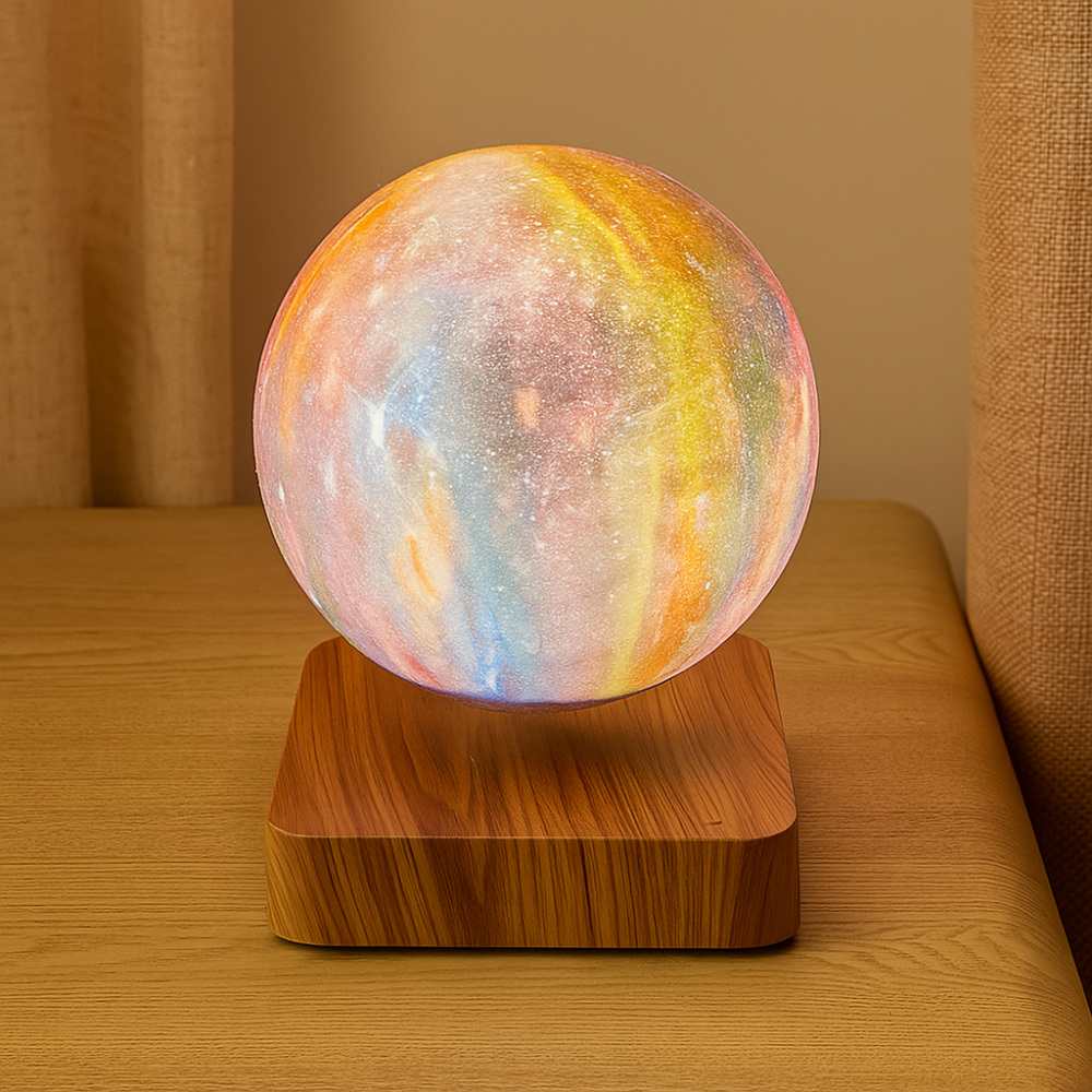 Lampe GlowSphere Orbit – Lumière 3D de lune en lévitation magnétique