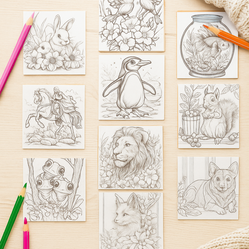 Set de livres pour adultes CreativeMind avec crayons de couleur bonus – Kit de relaxation et d'art-thérapie