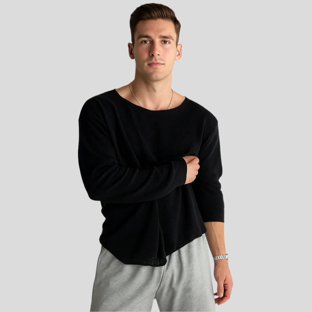 Elias – Chemise en tricot à manches longues pour homme pour le confort quotidien