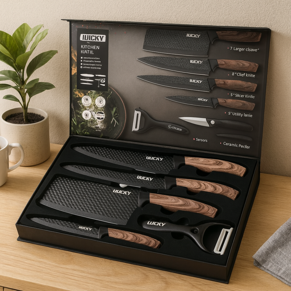 Savora | Ensemble de 6 couteaux et outils en acier inoxydable