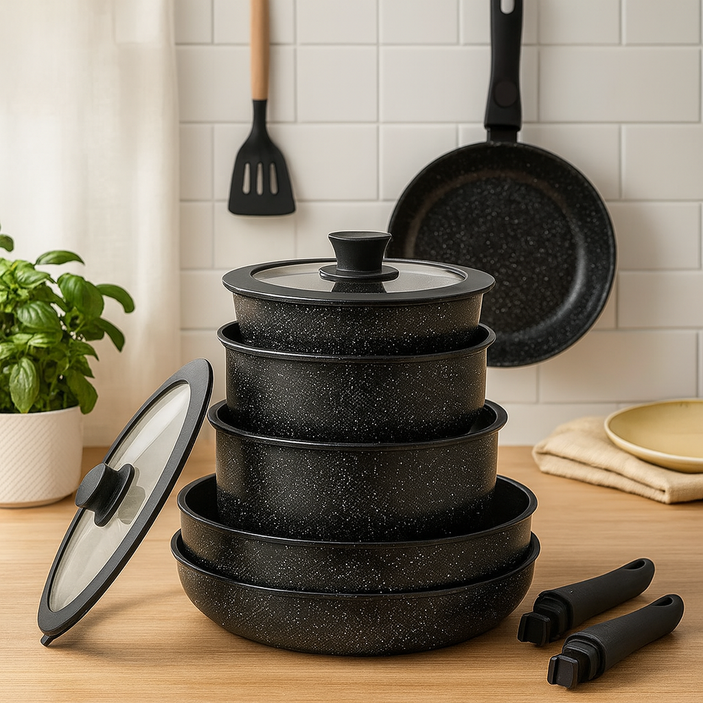 Cuisar | Ensemble de cuisine antiadhésif en céramique de 5 pièces