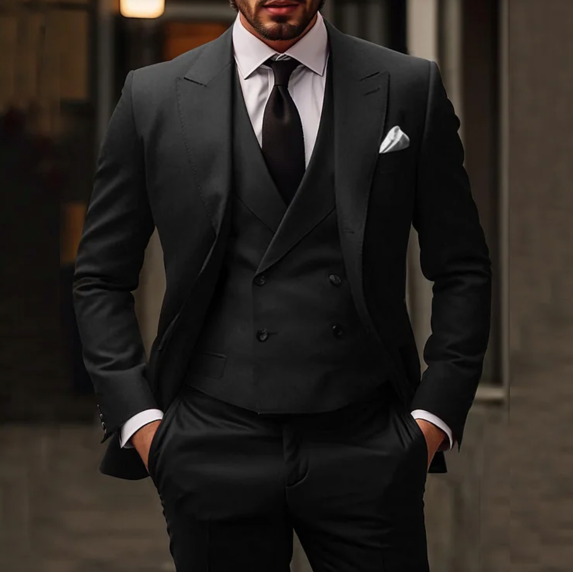 Smoking Thorpe – ensemble 3 pièces : pantalon, gilet et gilet