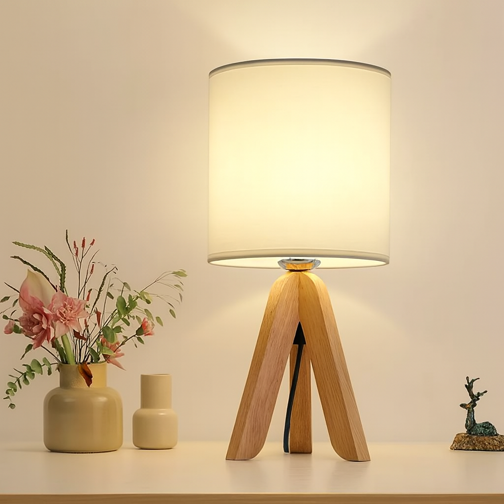 Clarest | Lampe en bois moderne avec effet lin