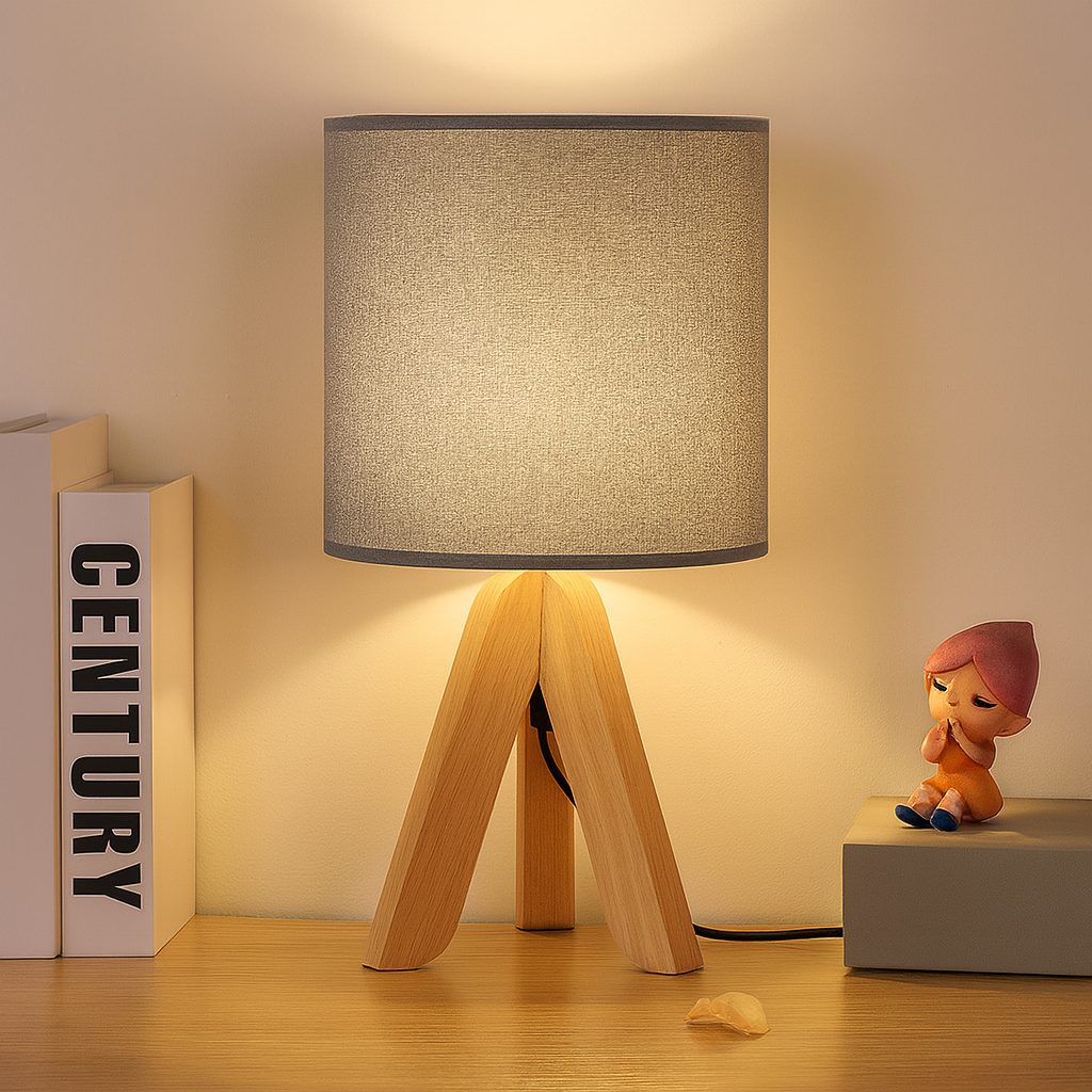 Clarest | Lampe en bois moderne avec effet lin