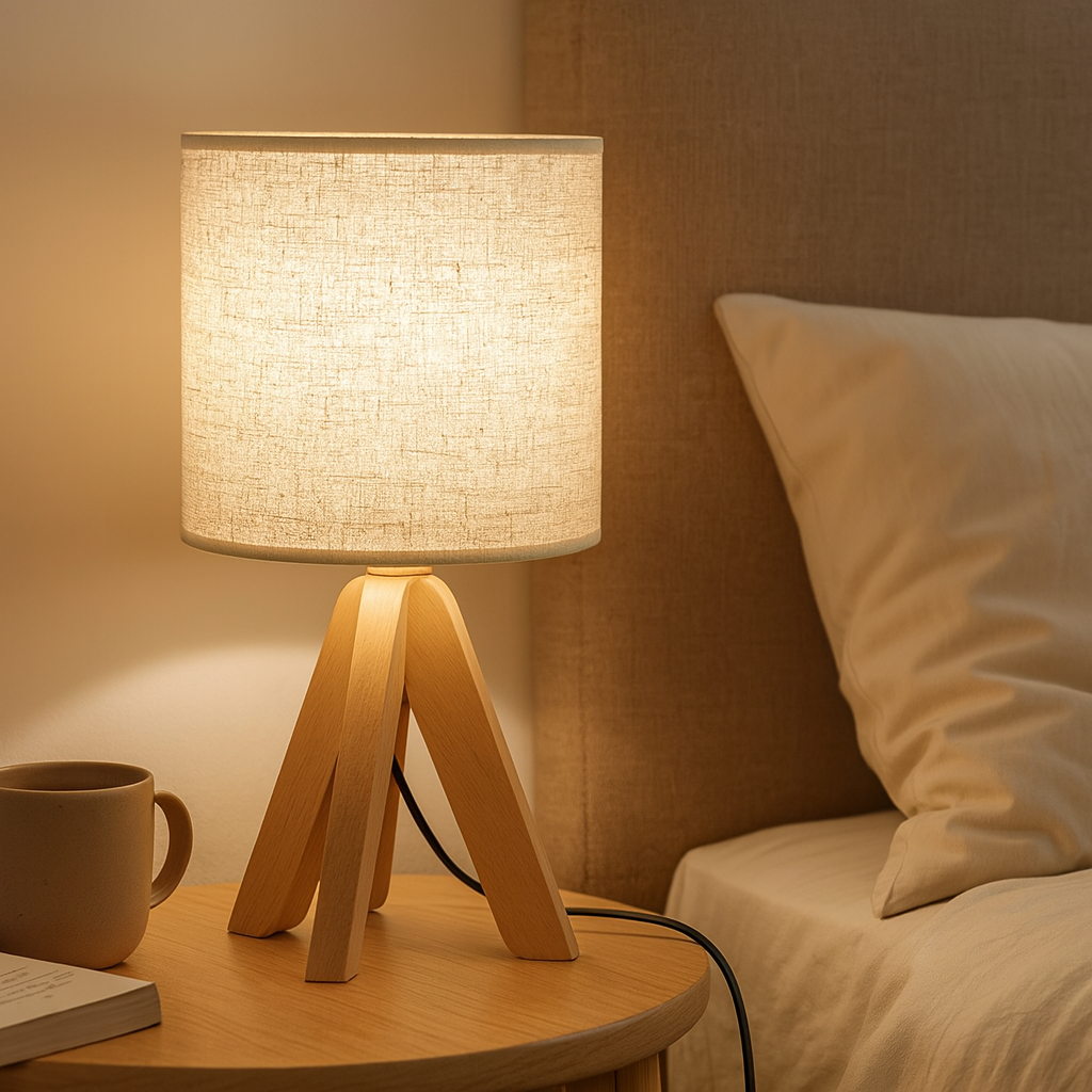 Clarest | Lampe en bois moderne avec effet lin