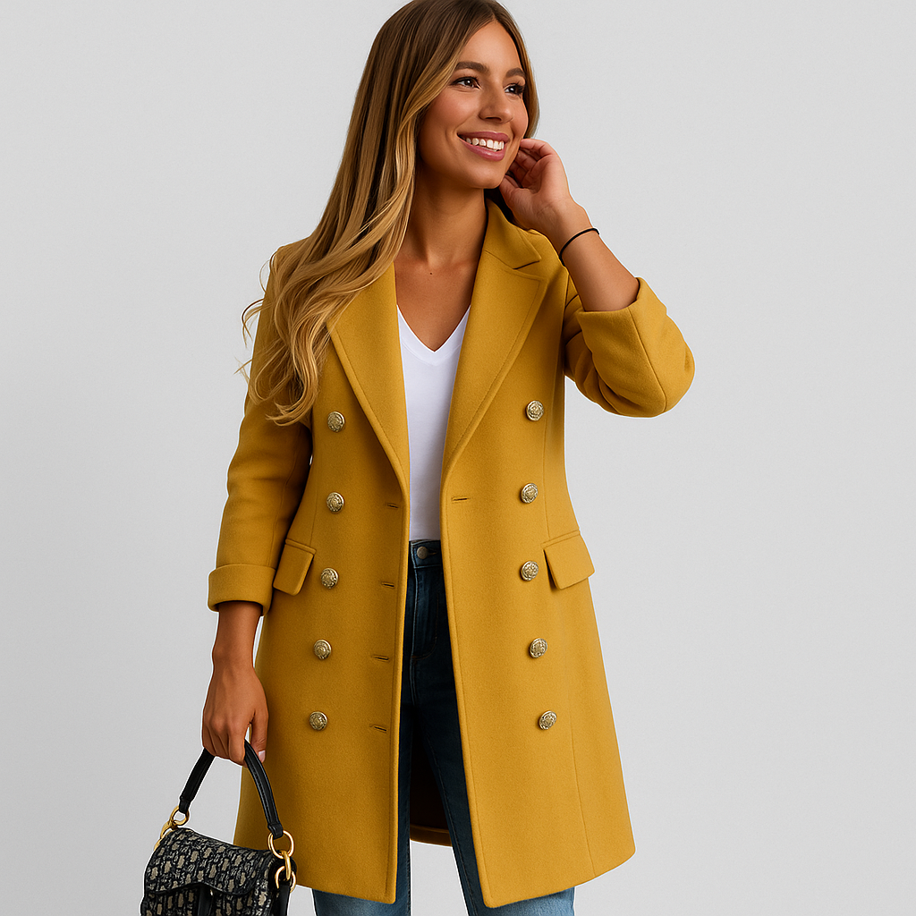 Manteau d'hiver élégant à double rangée Clarisse