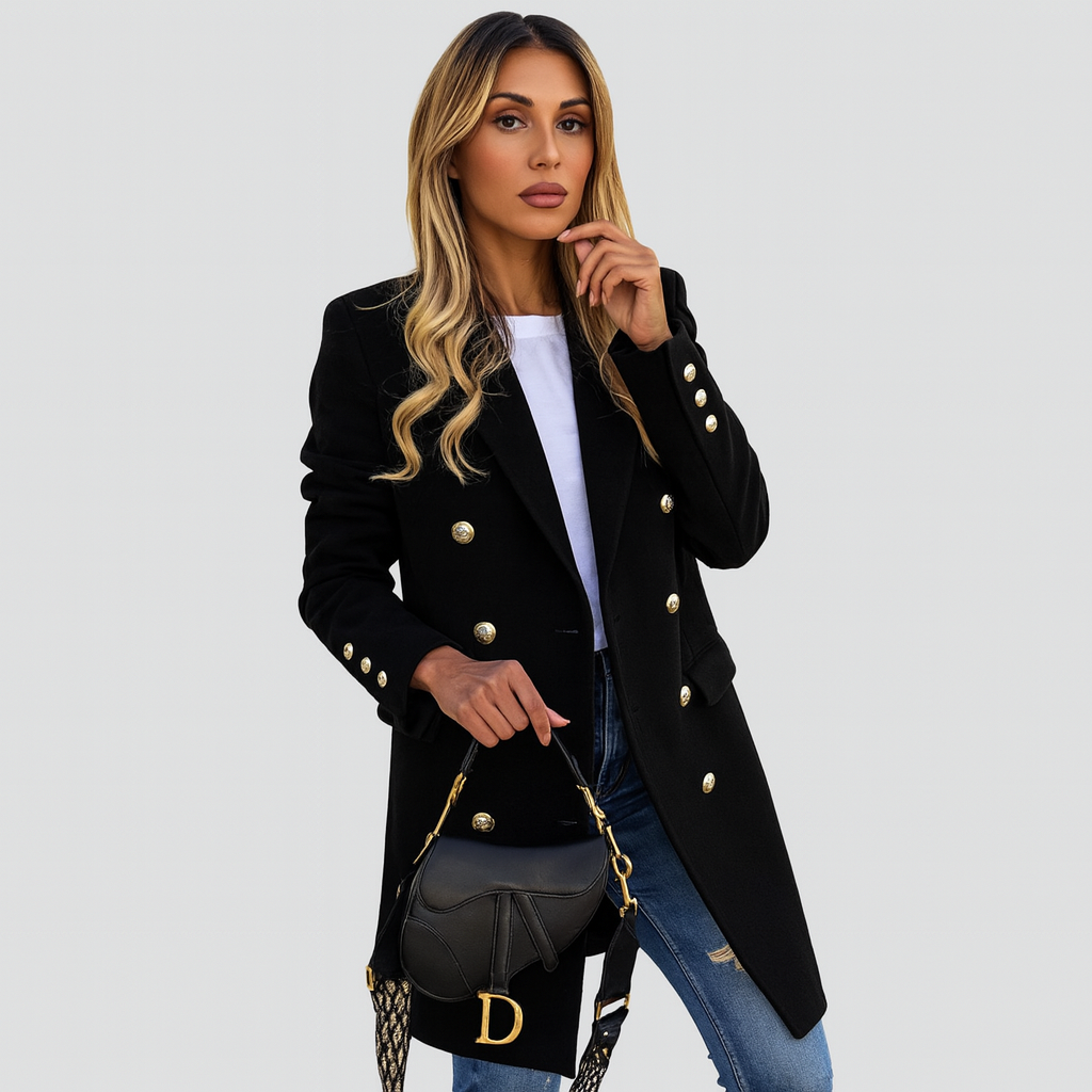 Manteau d'hiver élégant à double rangée Clarisse