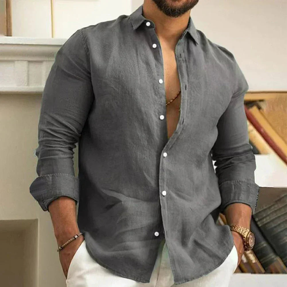 Chemise à manches longues Emil Klassisk avec boutonnière