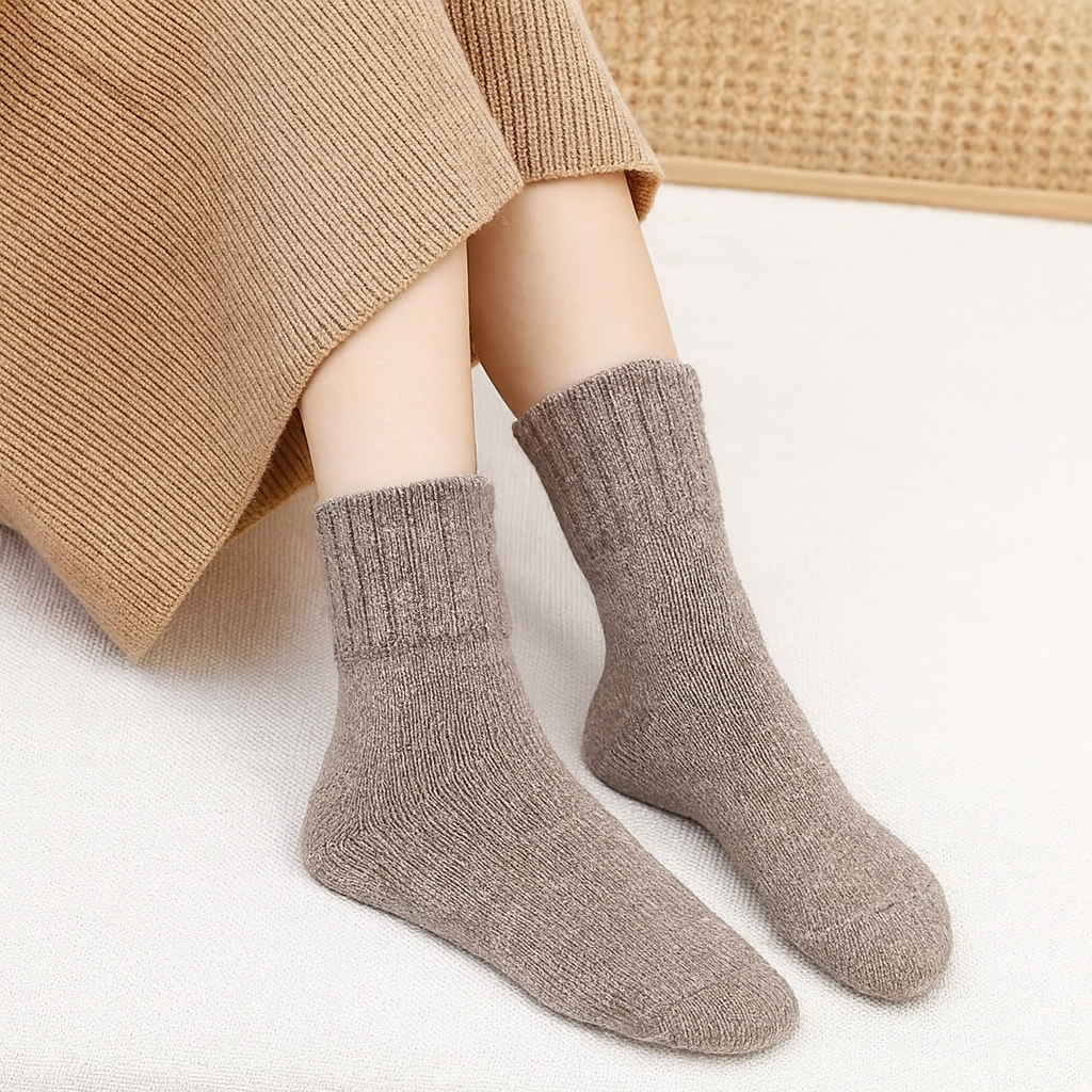 ComfortWeave | Chaussettes Solides en Maille – Coffret de 5 pour Femmes