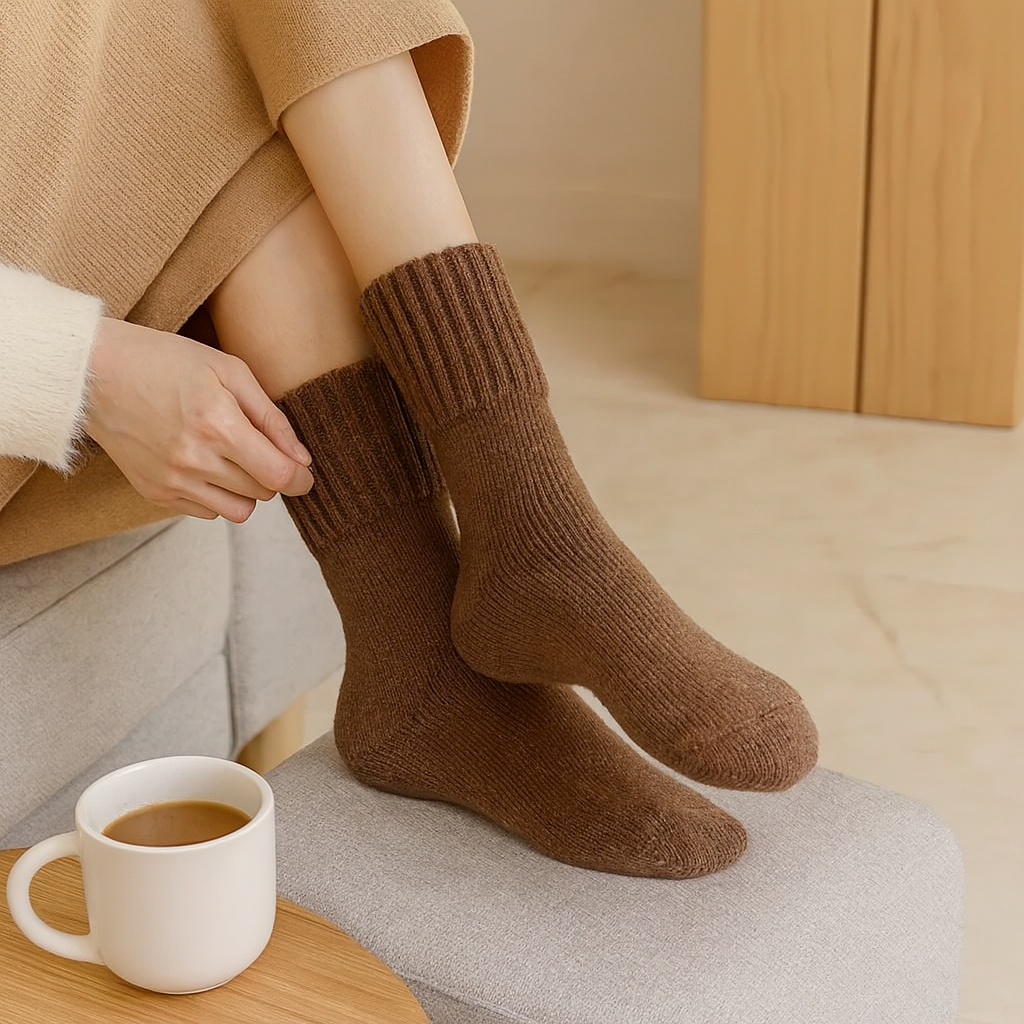 ComfortWeave | Chaussettes Solides en Maille – Coffret de 5 pour Femmes