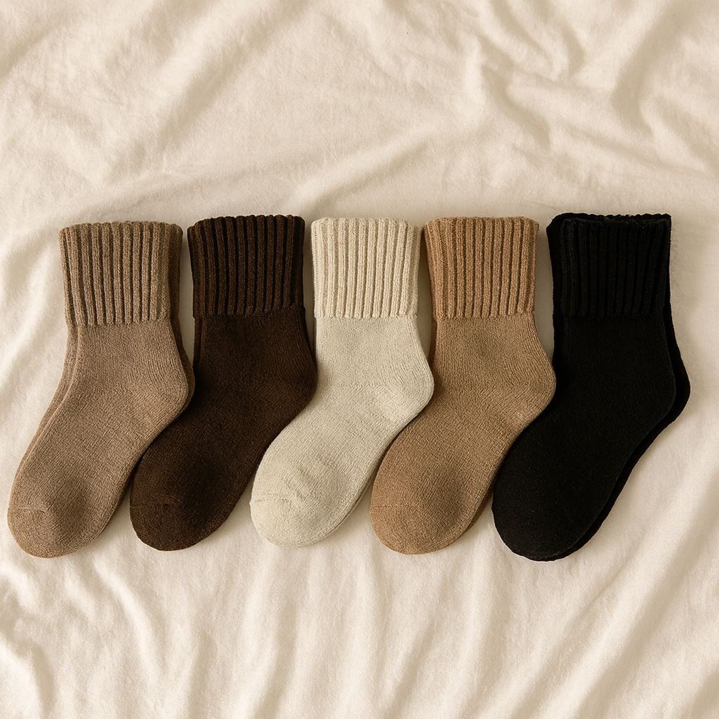 ComfortWeave | Chaussettes Solides en Maille – Coffret de 5 pour Femmes