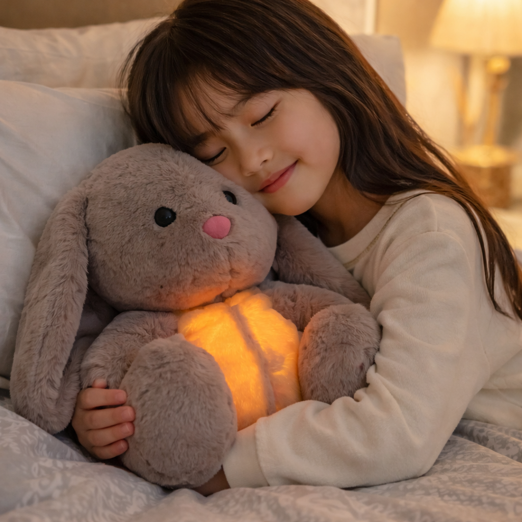 Compagnon en peluche Atmender – Sons apaisants, veilleuse et réduction du stress | Parfait pour enfants et adultes