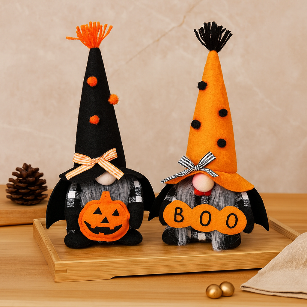Crawlwick | Ensemble de bannières Halloween nains et citrouille en polyester