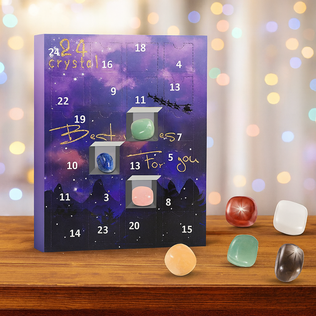 CristalTrésors | Calendrier de l'Avent avec 24 cristaux naturels