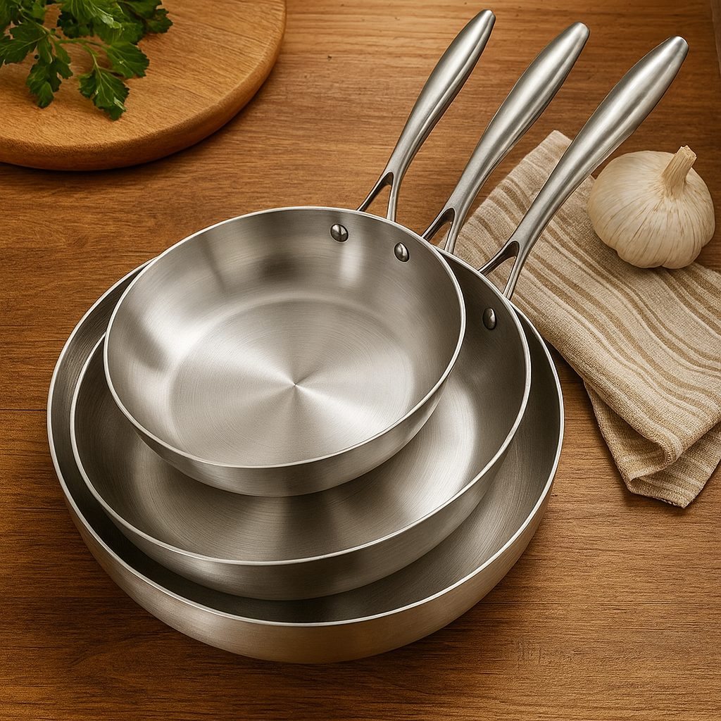 Cuisaro | Poêle à frire en acier inoxydable pour induction et gaz