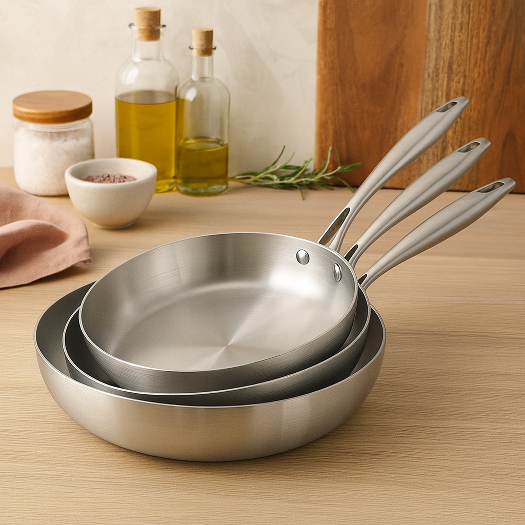 Cuisaro | Poêle à frire en acier inoxydable pour induction et gaz