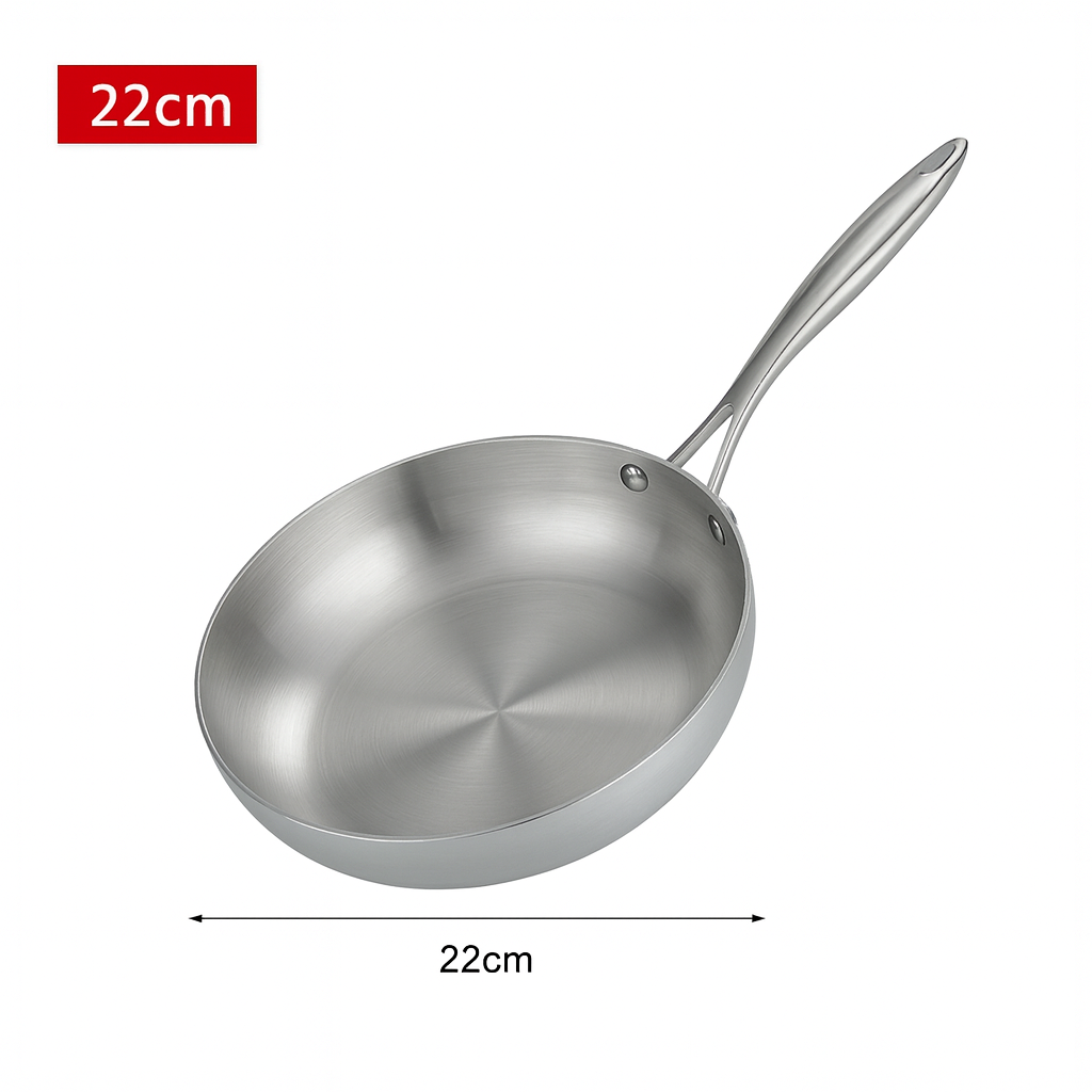 Cuisaro | Poêle à frire en acier inoxydable pour induction et gaz