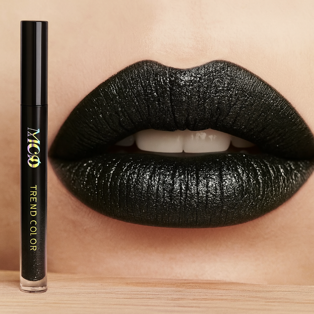 DarkGlam Gloss – Gloss à lèvres noir brillant, longue tenue et non collant