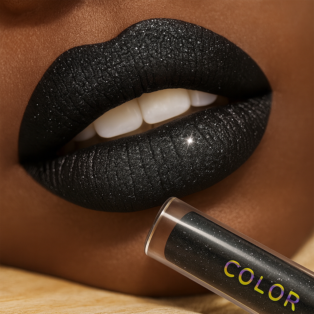 DarkGlam Gloss – Gloss à lèvres noir brillant, longue tenue et non collant