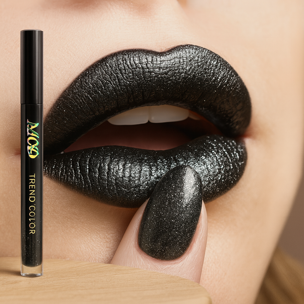 DarkGlam Gloss – Gloss à lèvres noir brillant, longue tenue et non collant