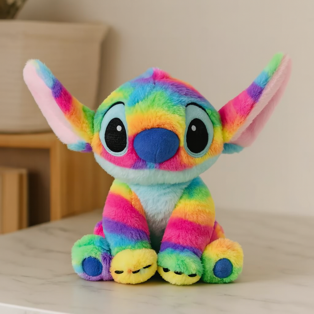 DisneyStitch - Peluche Arc-en-ciel | Peluche officielle à collectionner pour enfants et fans