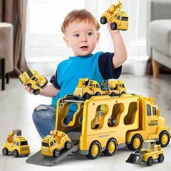 Set de transporteurs DualDeck – Kit de véhicules de marque et de construction avec lumières et sons