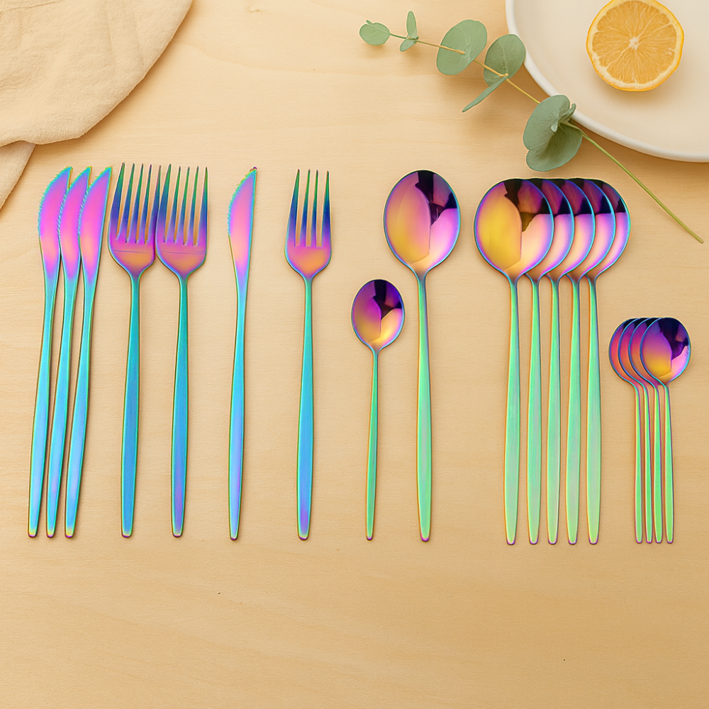 Edric | Ensemble de service en acier inoxydable 24 pièces