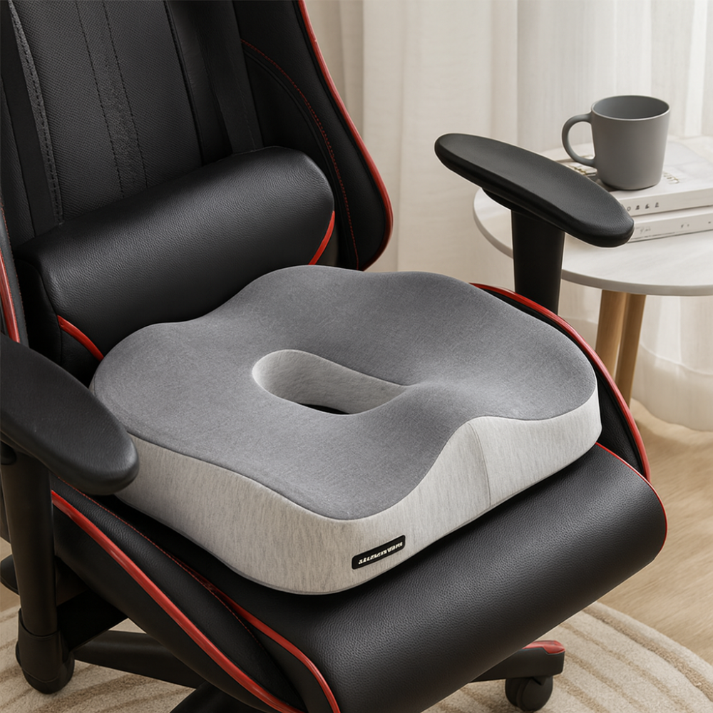 ErgoSit | Coussin de siège orthopédique en mousse à mémoire de forme pour bureau et maison