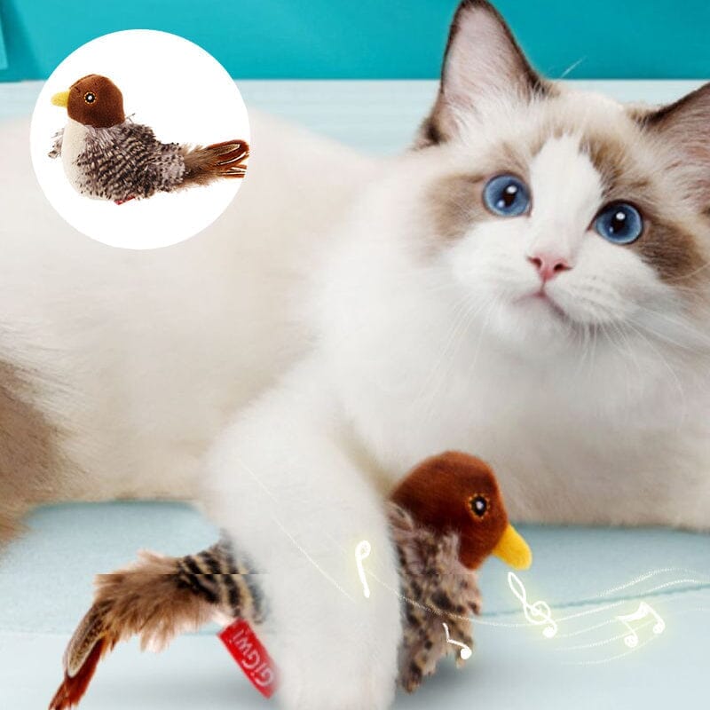 Jouet pour chat - Oiseau qui piaule en simulation