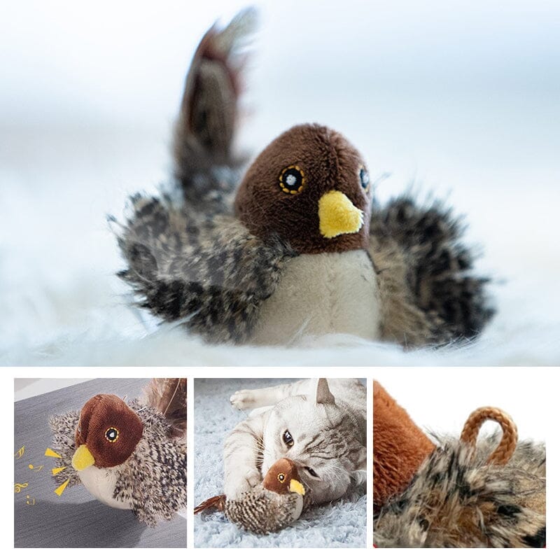 Jouet pour chat - Oiseau qui piaule en simulation