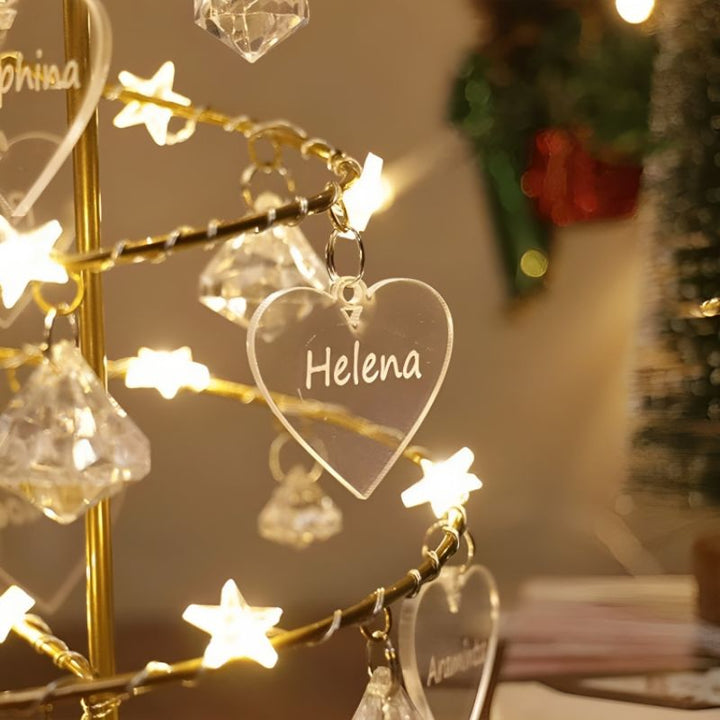 Lampe décorative en forme d'arbre de Noël en cristal