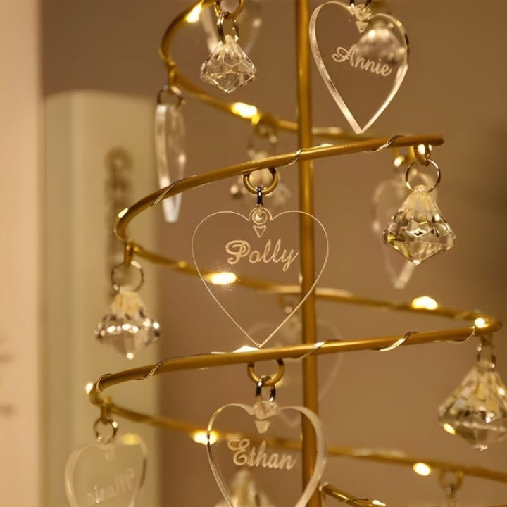 Lampe décorative en forme d'arbre de Noël en cristal