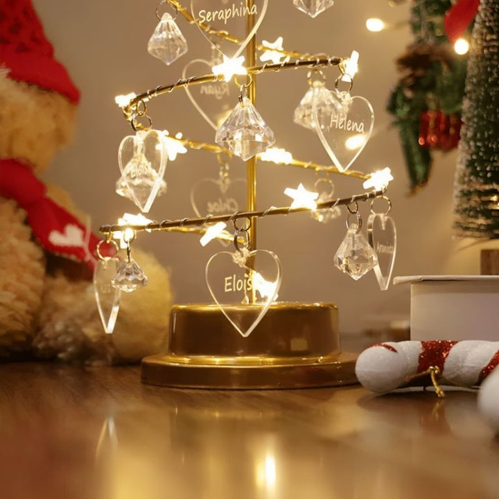 Lampe décorative en forme d'arbre de Noël en cristal