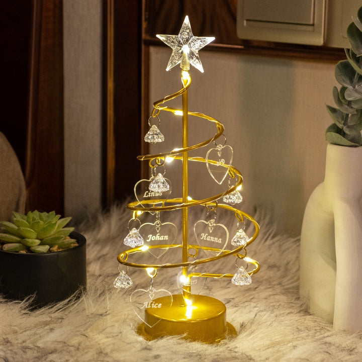 Lampe décorative en forme d'arbre de Noël en cristal