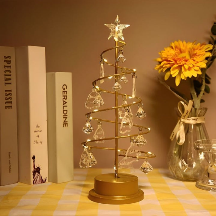 Lampe décorative en forme d'arbre de Noël en cristal