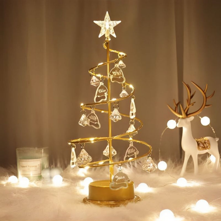 Lampe décorative en forme d'arbre de Noël en cristal