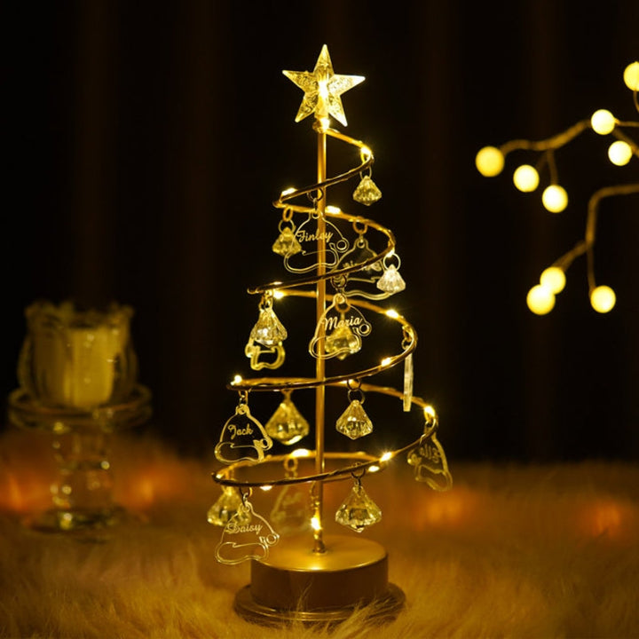 Lampe décorative en forme d'arbre de Noël en cristal