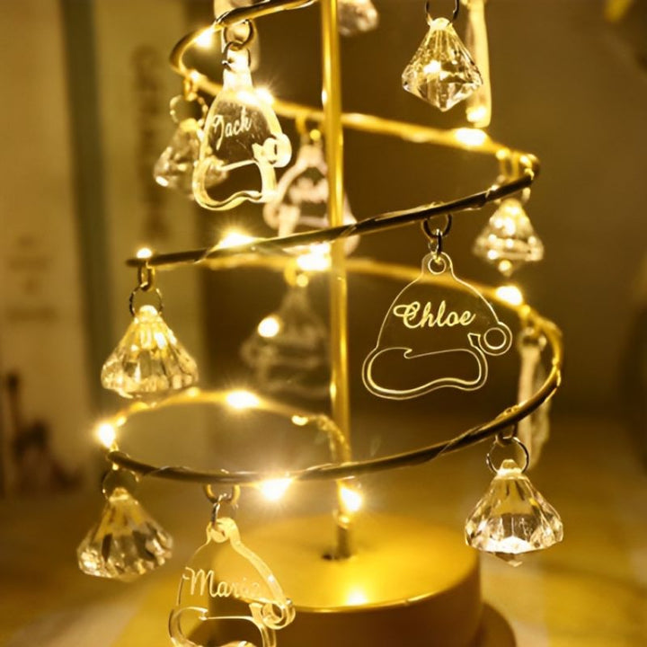 Lampe décorative en forme d'arbre de Noël en cristal