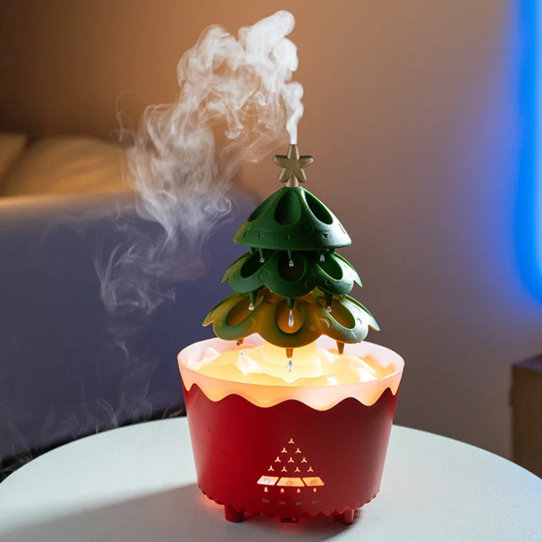 EverGlow - Répandeur de parfum en bois festif avec éclairage LED et télécommande