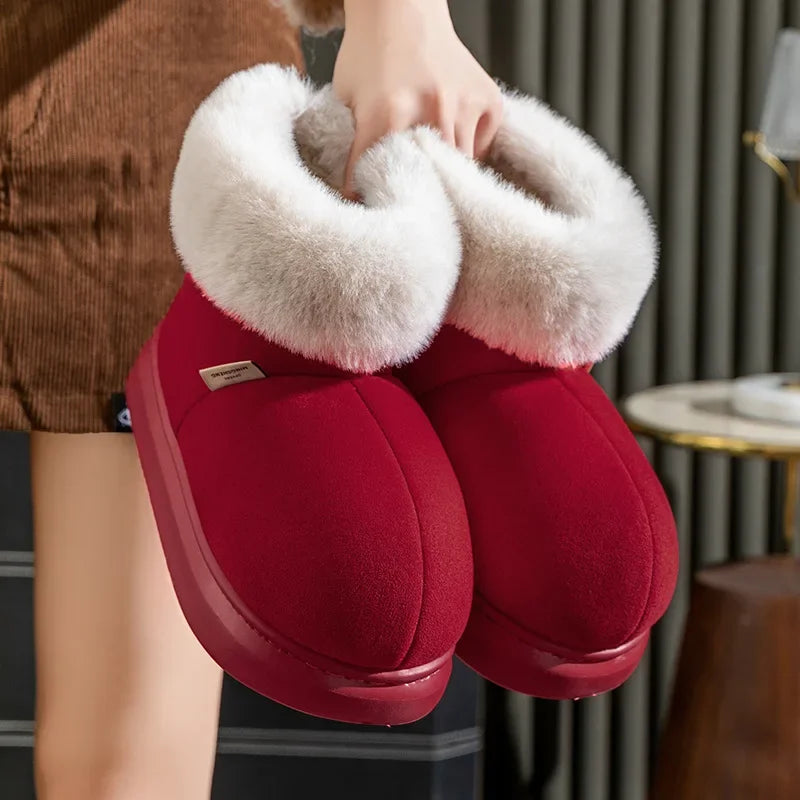 VeluLux | Chaussures d'hiver en suède avec bord en fausse fourrure