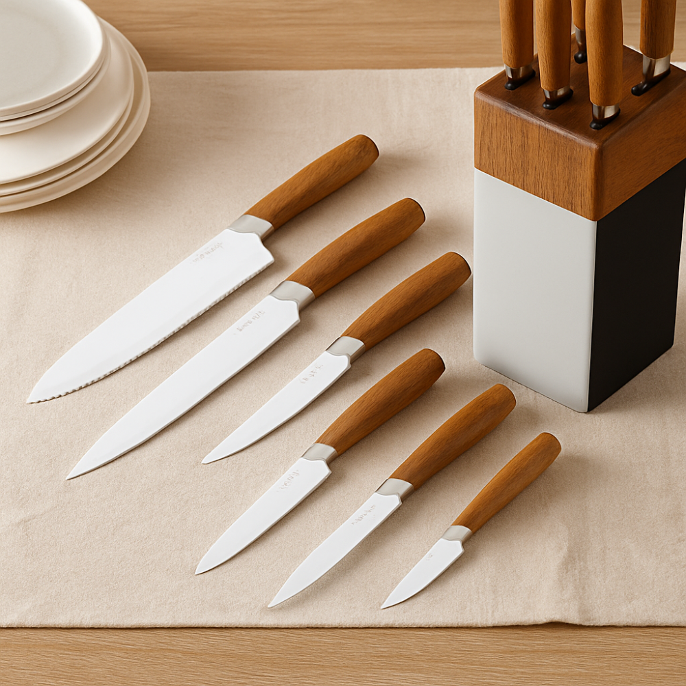 Gastronix | Ensemble de 6 couteaux de cuisine en acier inoxydable à haute teneur en carbone