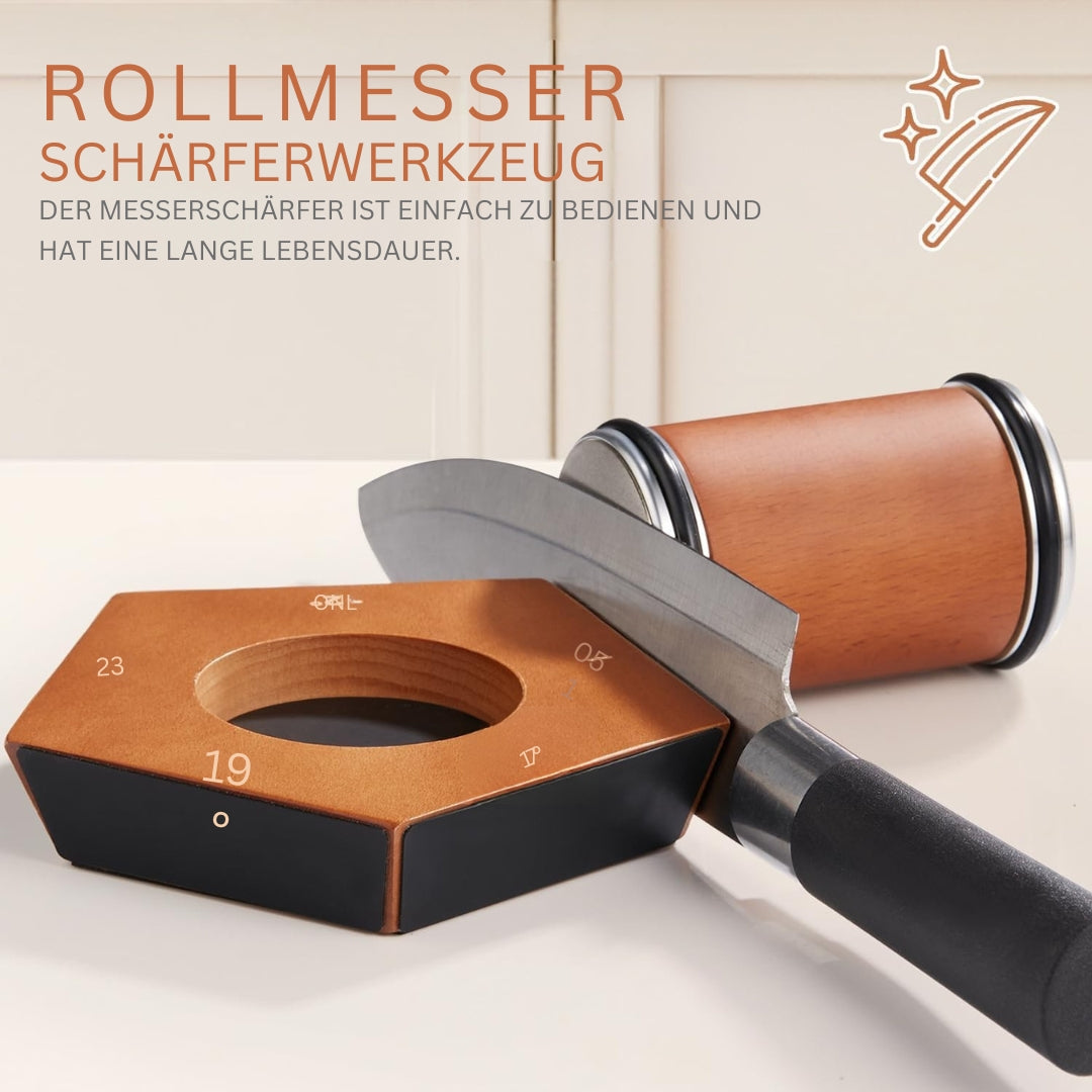 SharpEase Kit de Meuleuse Professionnelle de Cutter à Rouleaux – Lames Parfaites et Affûtées À Chaque Fois