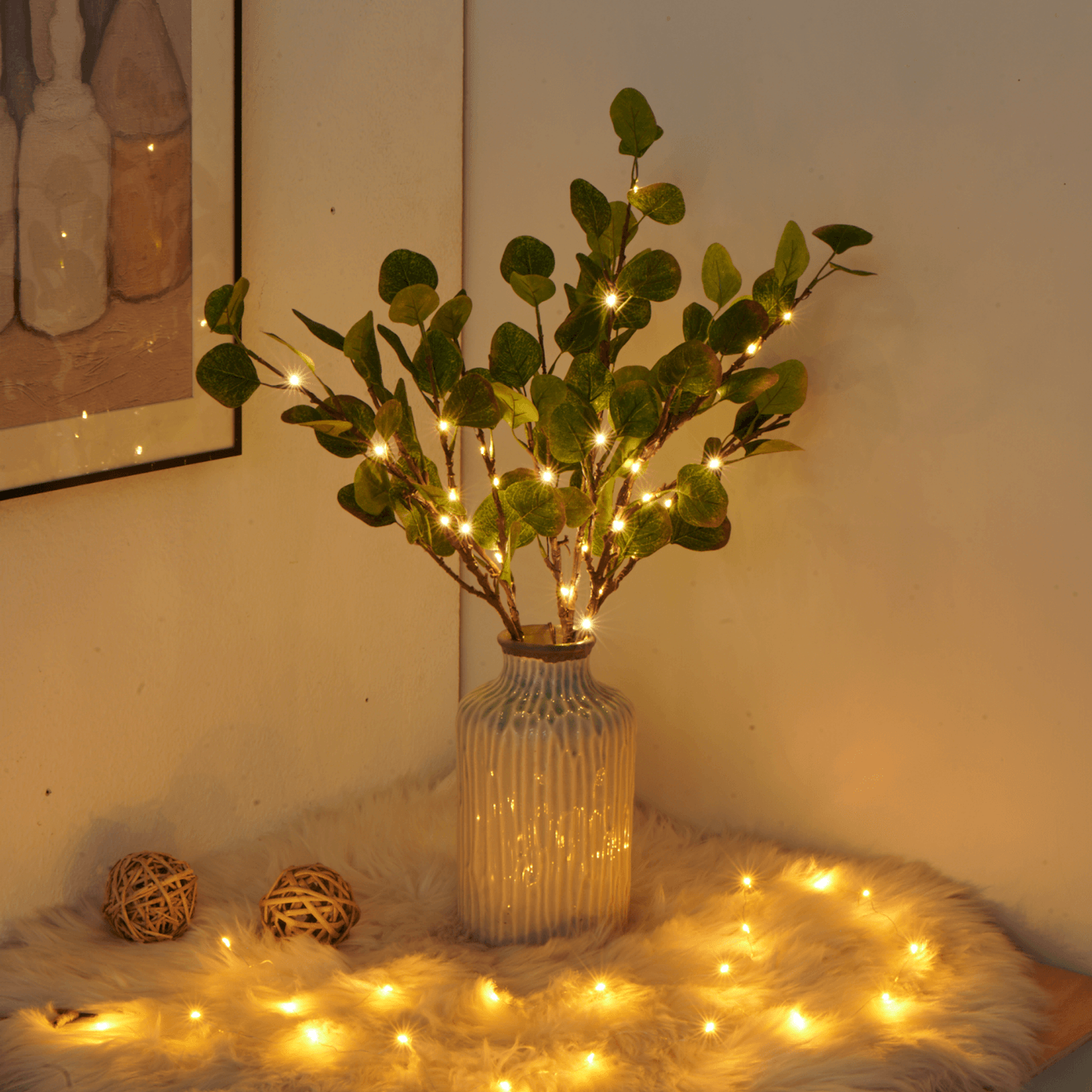 OliveLume - Lampe LED au design naturel en forme de branche d'olivier