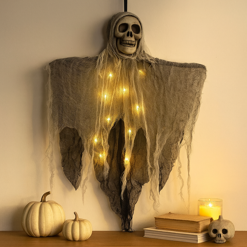 Gravemont | Décoration murale LED tête de mort pour Halloween
