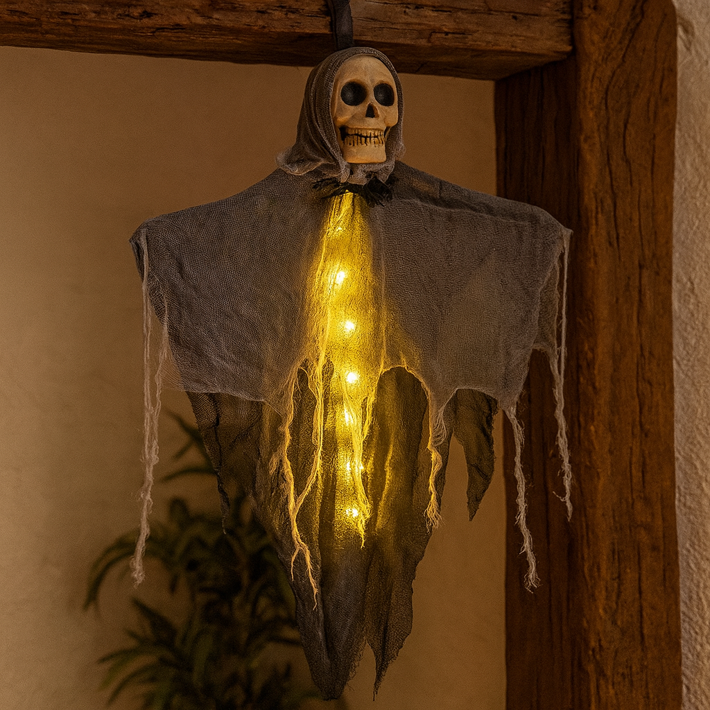 Gravemont | Décoration murale LED tête de mort pour Halloween